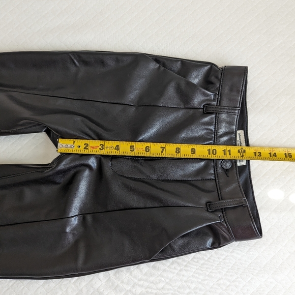 Abercrombie & Fitch Skinny Ultra High Rise Vegan Black Leather Slit Pants, sz 24 - Picture 12 of 16